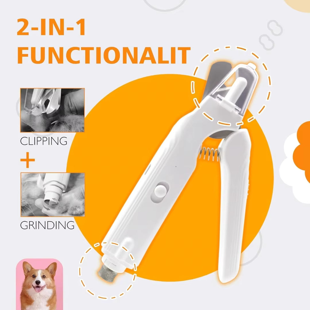 LED Pet Nail Grinder — Quiet & Painless Trimmer for Dogs & Cats